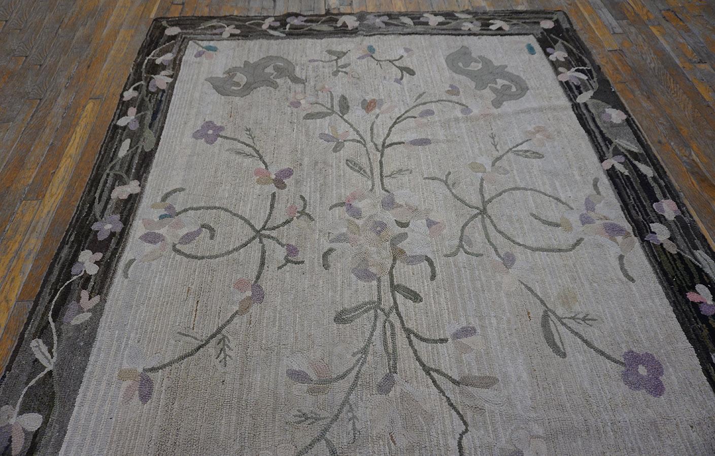 Early 20th Century American Hooked Rug 5' 10