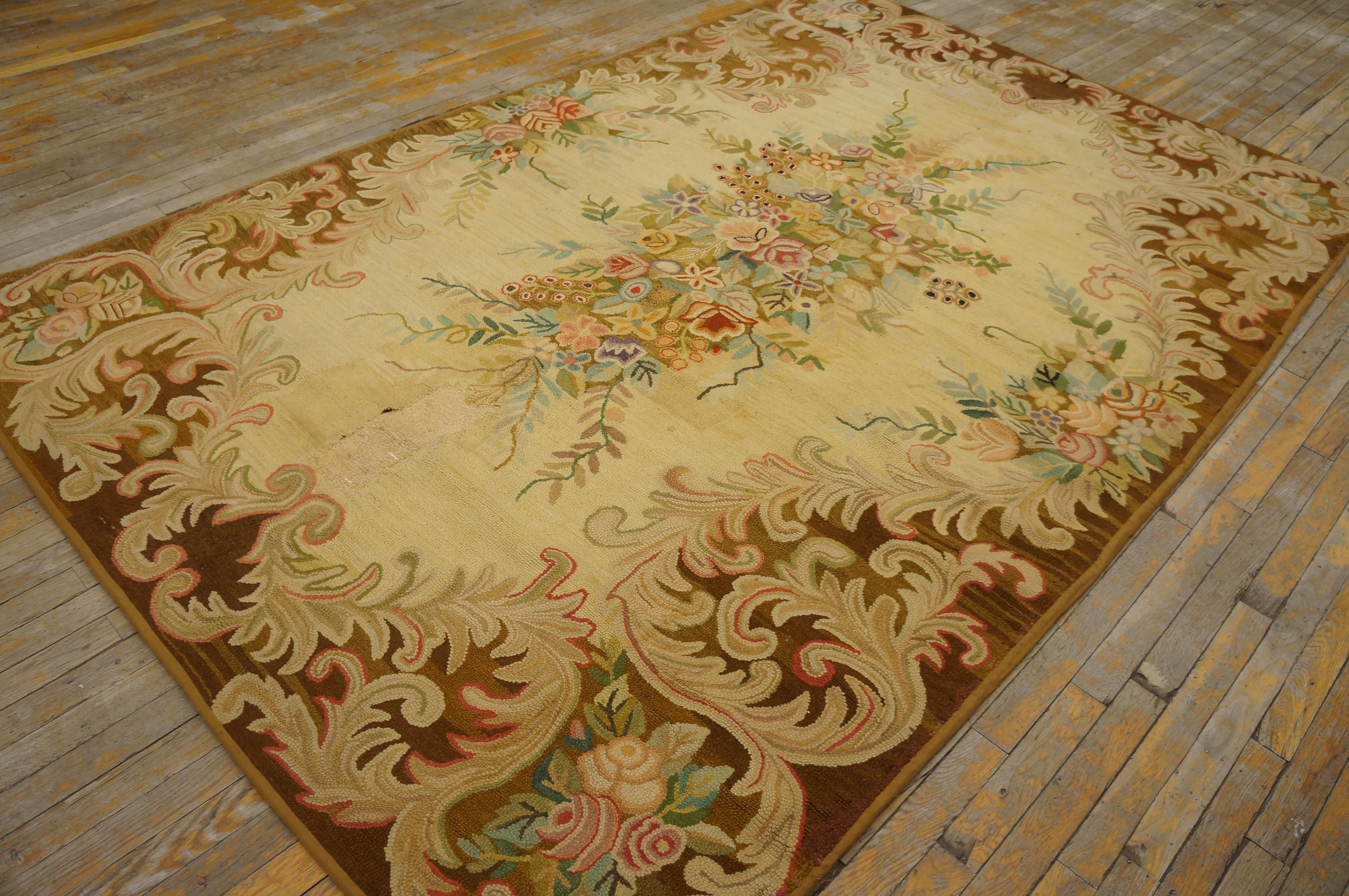 Amerikanischer Hakenteppich des frühen 20. Jahrhunderts ( 6' x 9' - 183 x 274 ) im Angebot 1