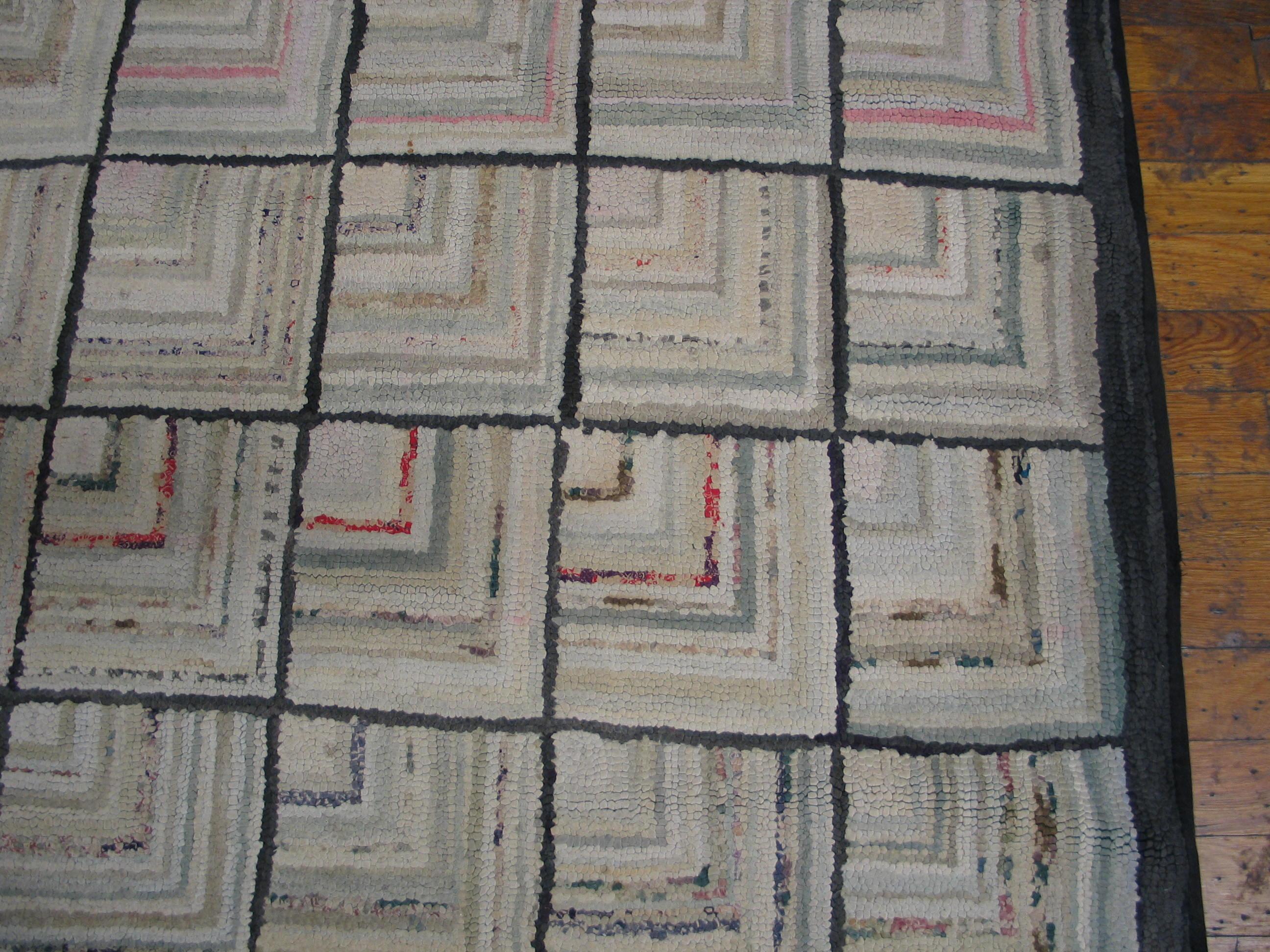Early 20th Century American Hooked Rug ( 6' x 9'3