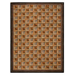 Tappeto americano uncinato dei primi del Novecento ( 6'3" x 7'8" - 190 x 262 )