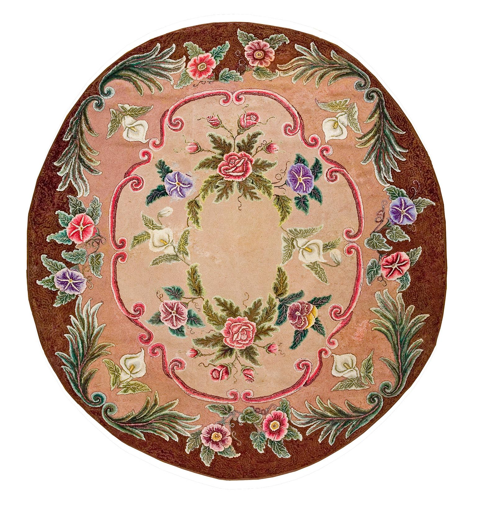 Early 20th Century American Hooked Rug ( 6'6