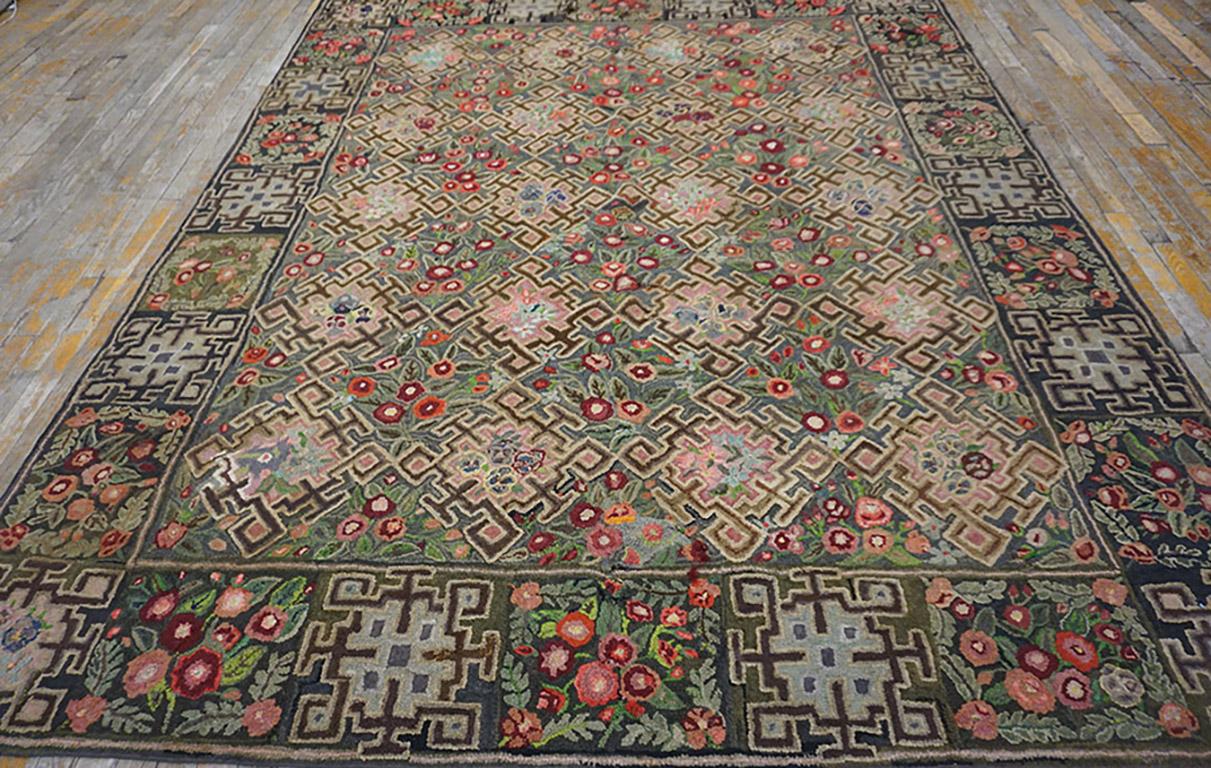 Early 20th Century American Hooked Rug, Size:7' 3