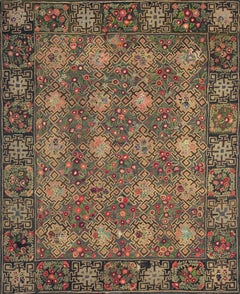Early 20th Century American Hooked Rug 7' 3" x 9'