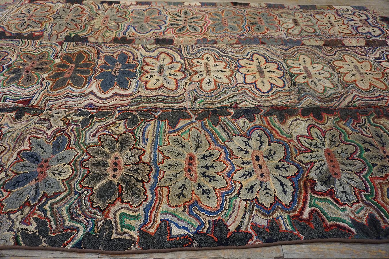Early 20th Century American Hooked Rug ( 8'4