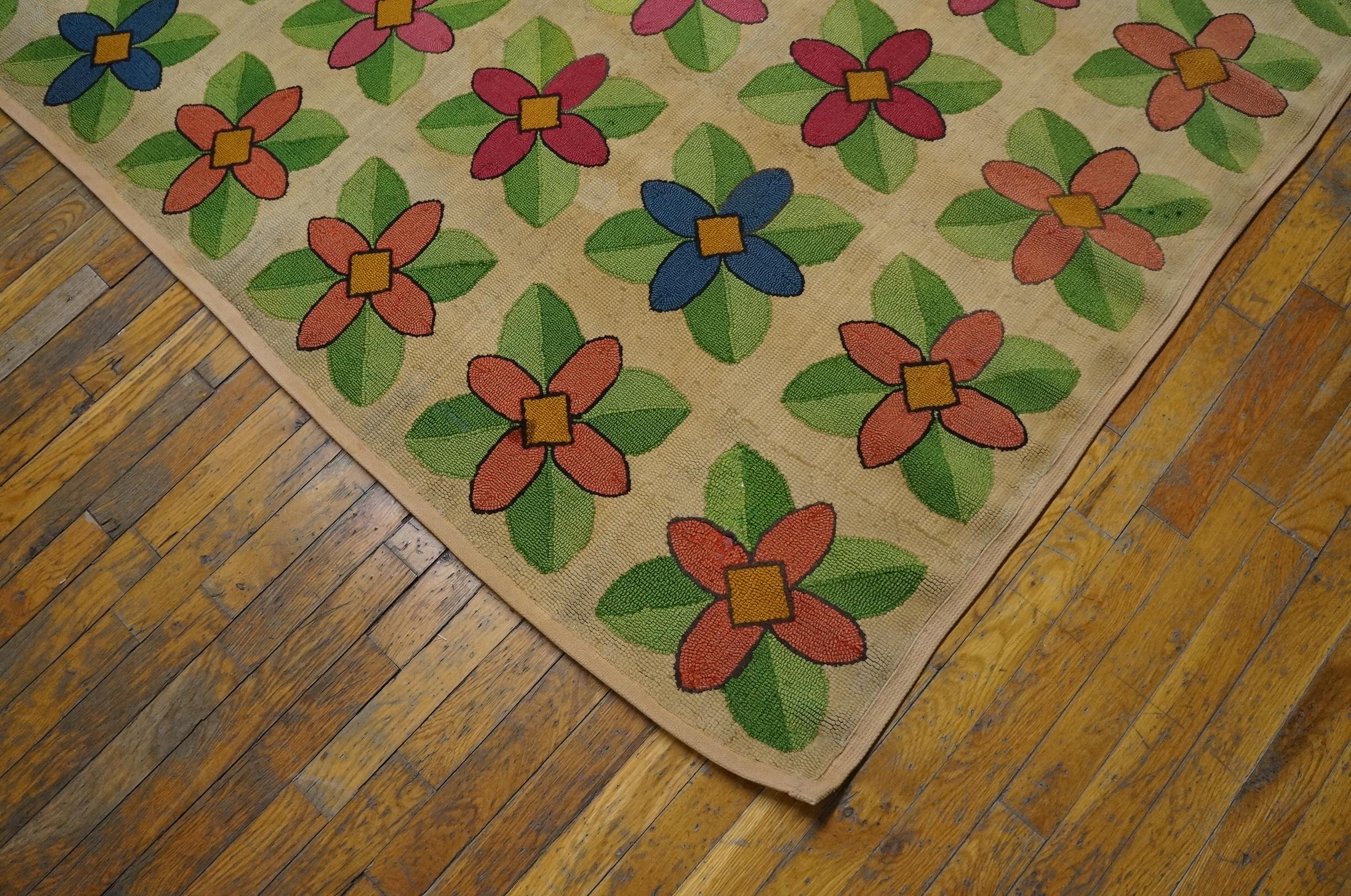 Early 20th Century American Hooked Rug ( 9' x 12' - 274 x 366 ) For Sale 1