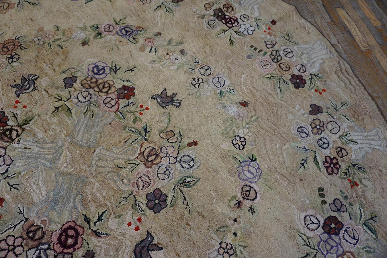 Alfombra con ganchos americana de principios del siglo XX ( 9' x 9' - 275 x 275 ) Lana en venta