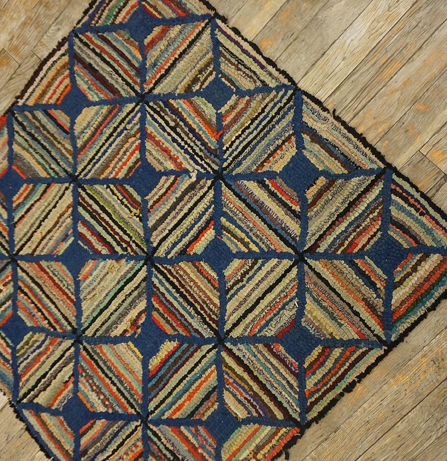 Early 20th Century American Hooked Rug 	2' 9