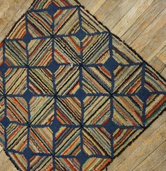 Alfombra enganchada americana de principios del siglo XX