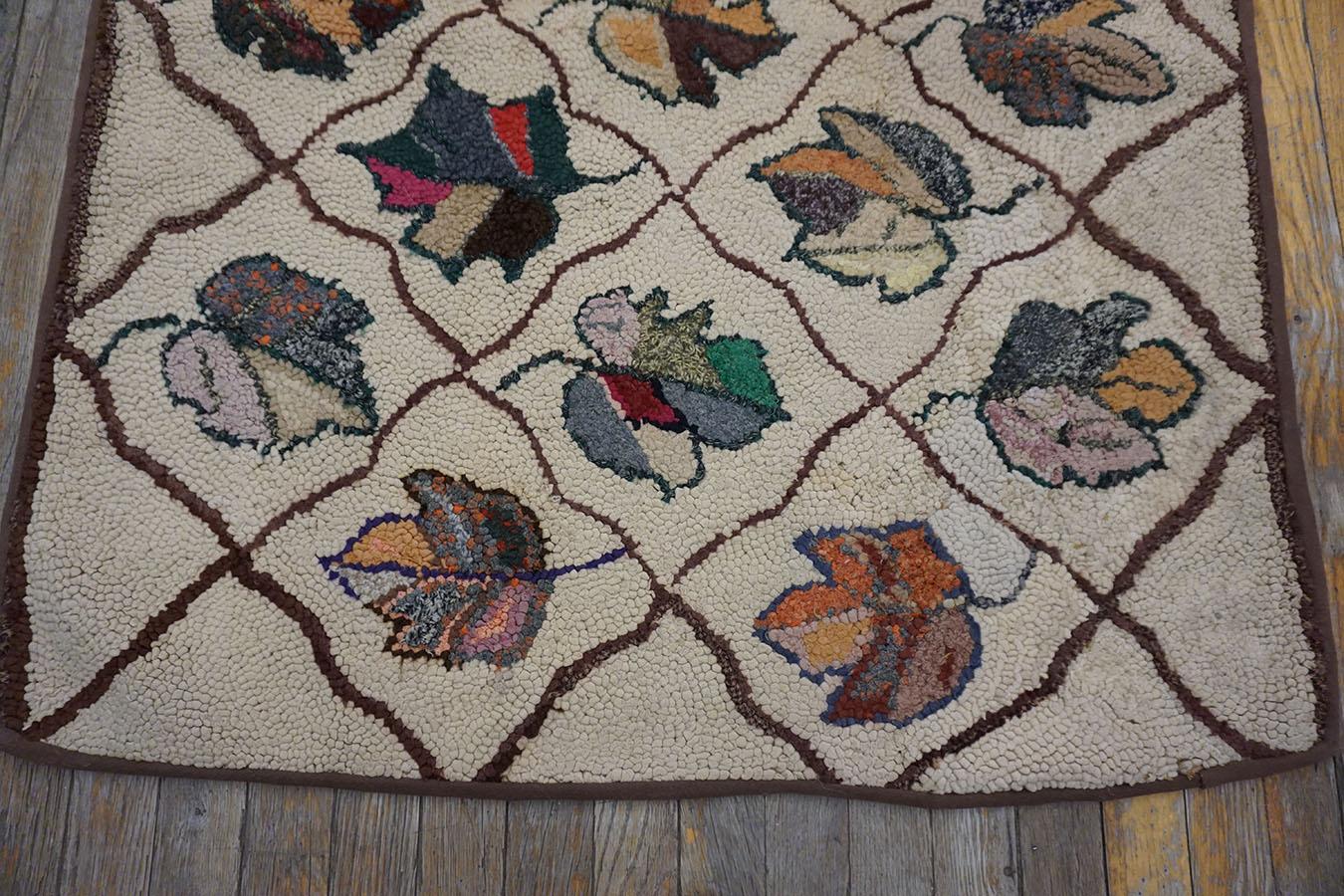 Alfombra enganchada americana de principios del siglo XX Tejido a mano en venta