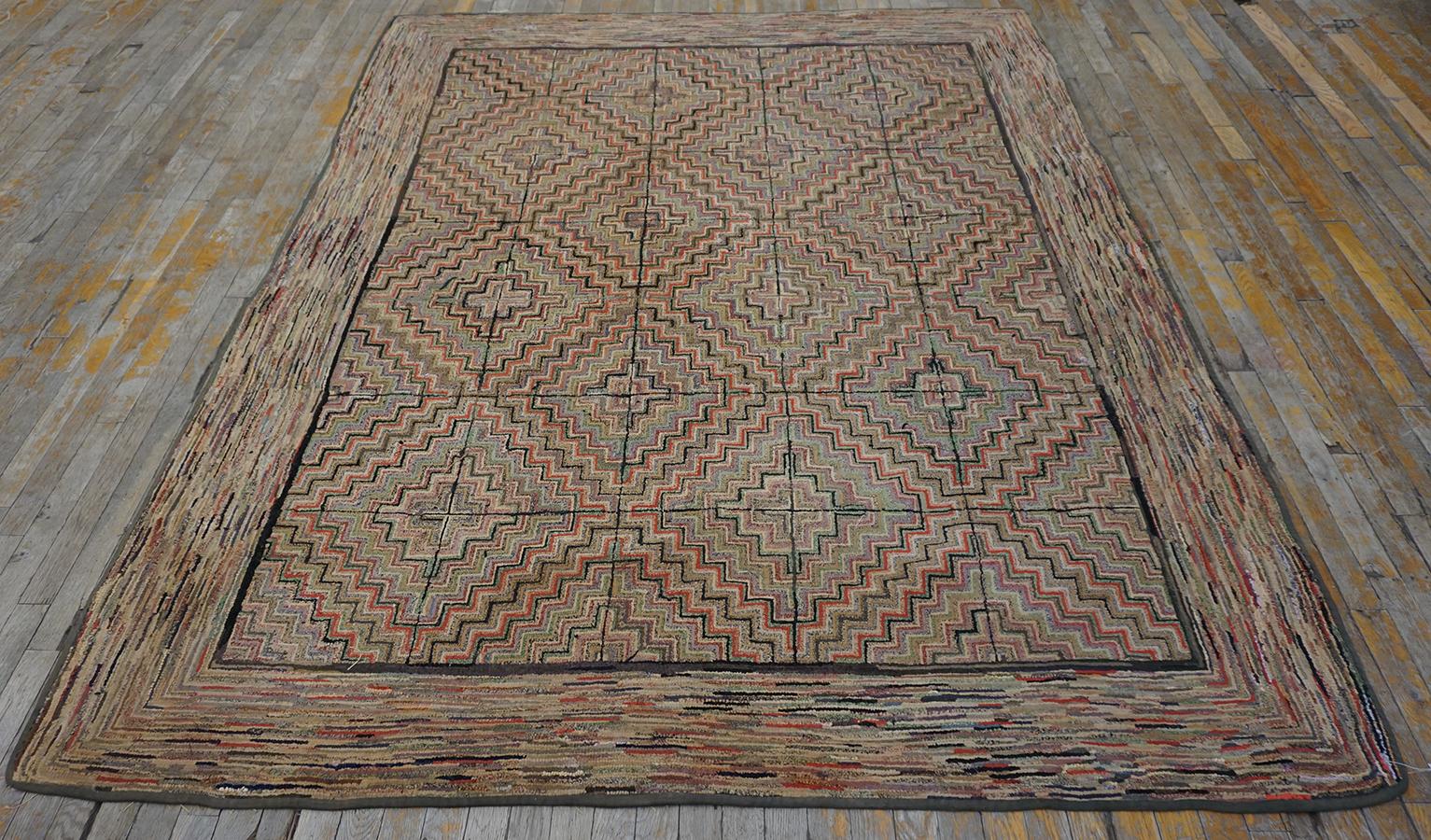 Early 20th Century American Hooked Rug  For Sale 1