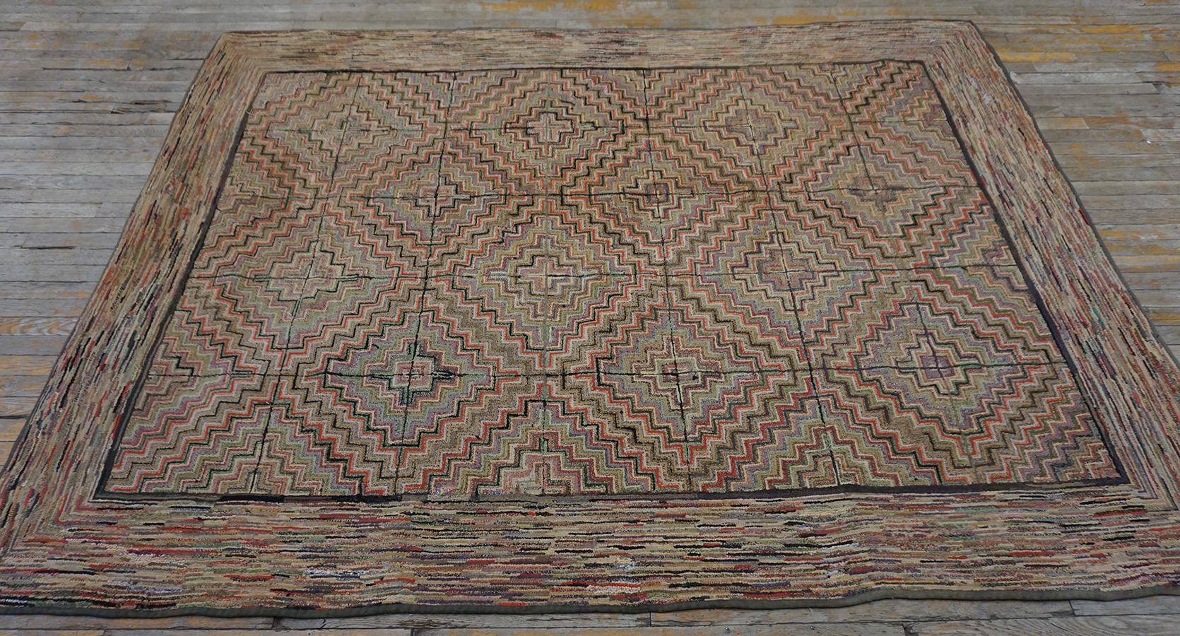 Early 20th Century American Hooked Rug  For Sale 2