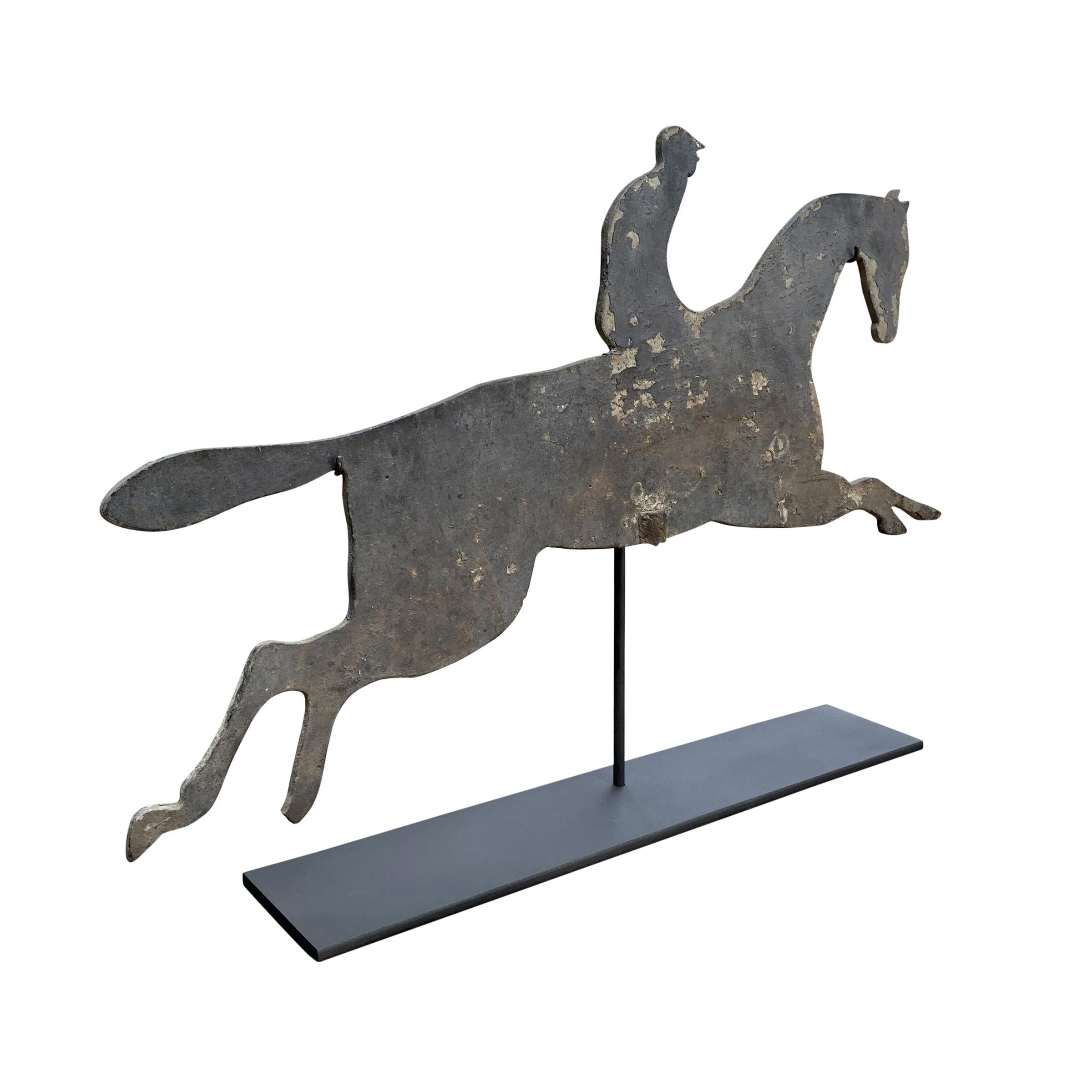 Early 20th Century American Horse and Jockey Weathervane In Good Condition In Chicago, IL
