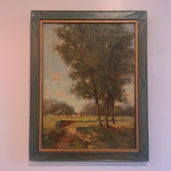 Early 20th Century American Impressionist Landscape Original Oil Painting Signed