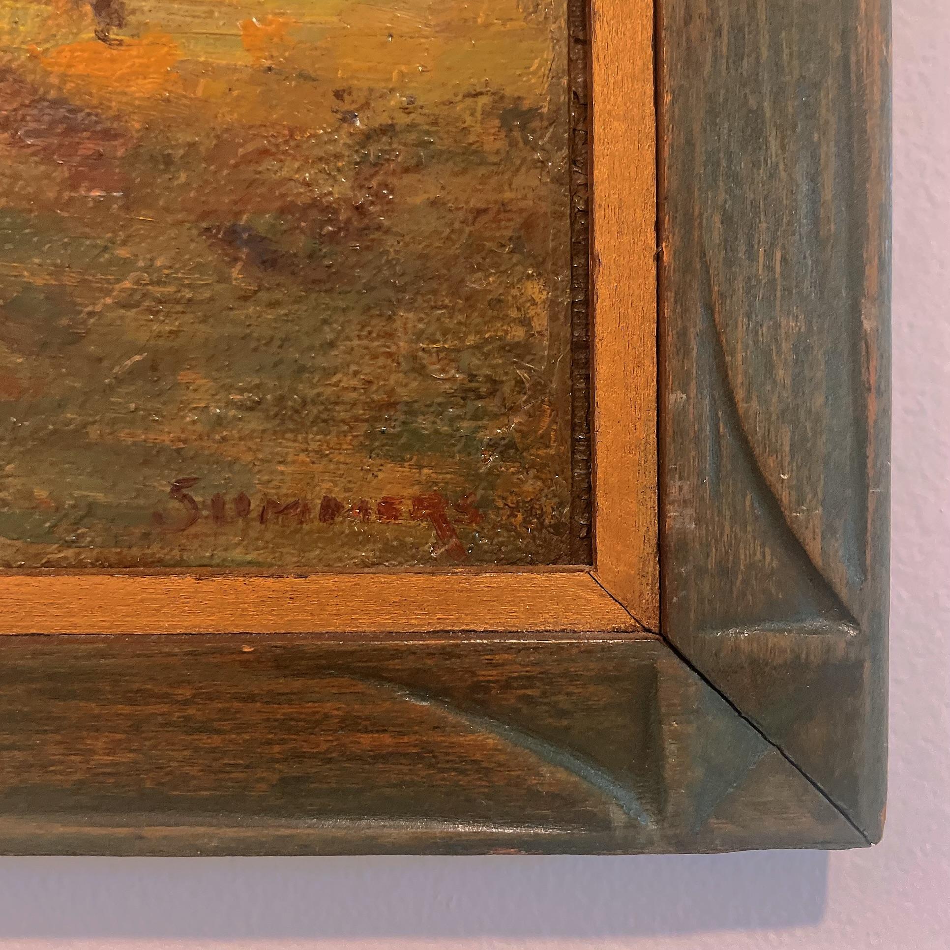 Amerikanische impressionistische Landschaft des frühen 20. Jahrhunderts, Original-Ölgemälde, signiert (Holz) im Angebot