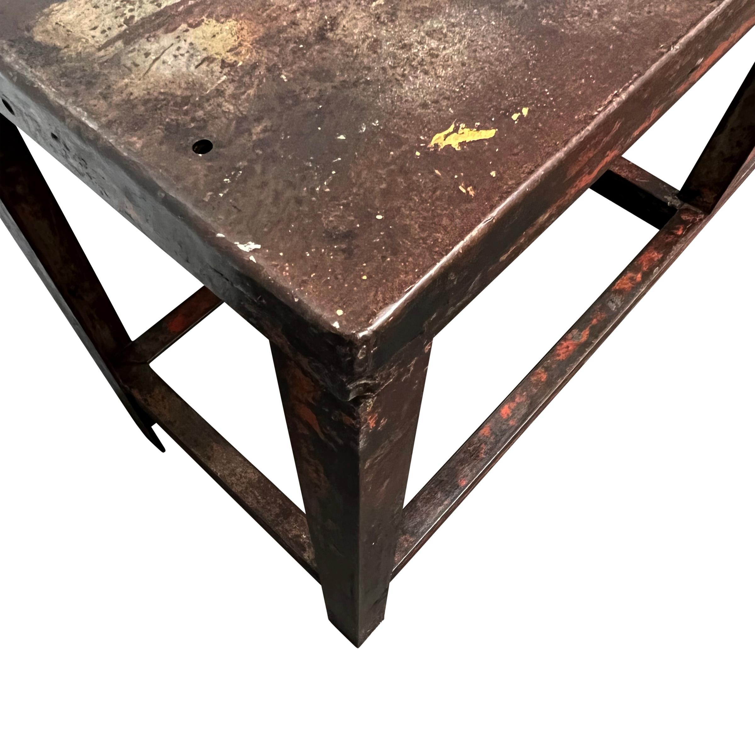 Early 20th Century American Industrial Console Table 7