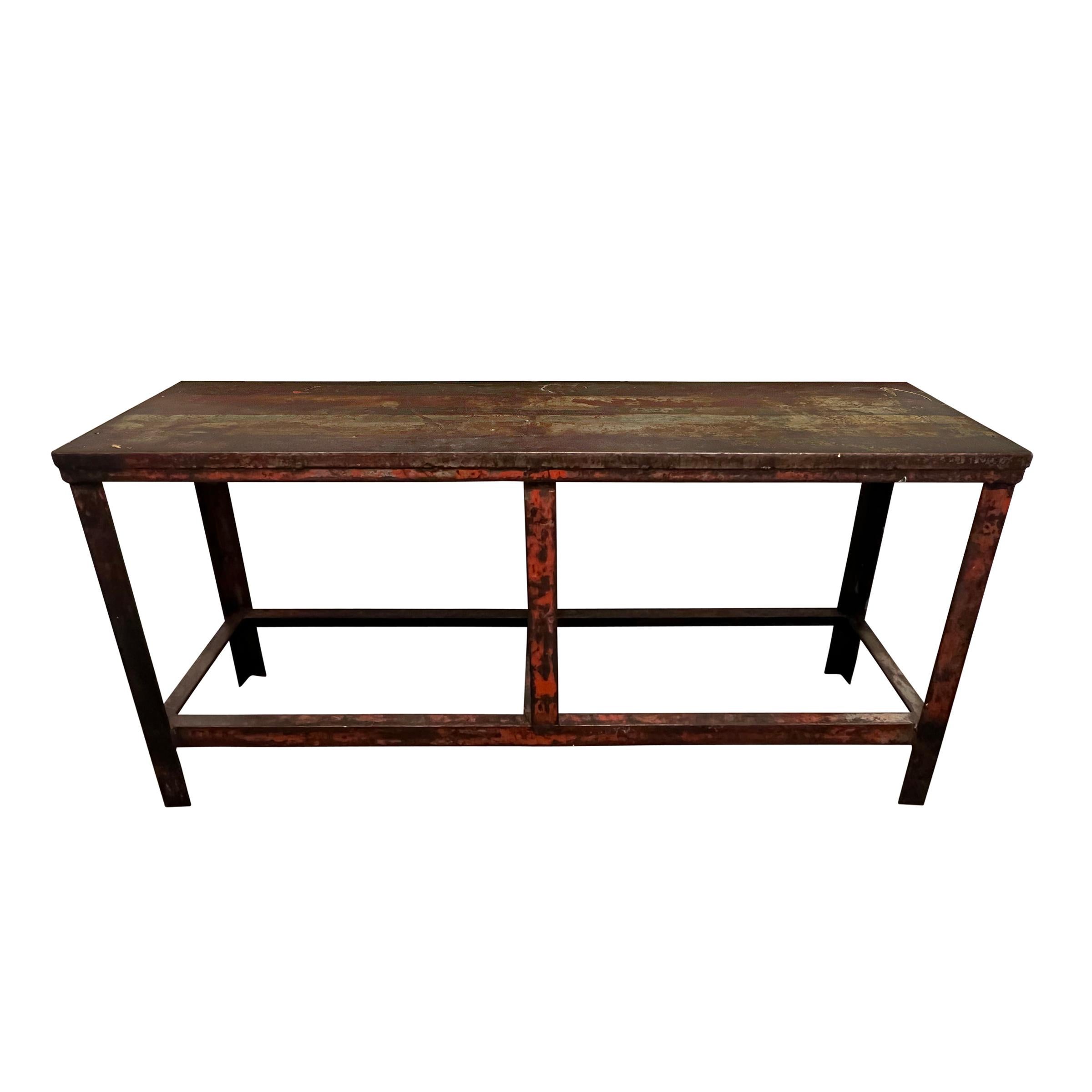 Early 20th Century American Industrial Console Table In Good Condition In Chicago, IL