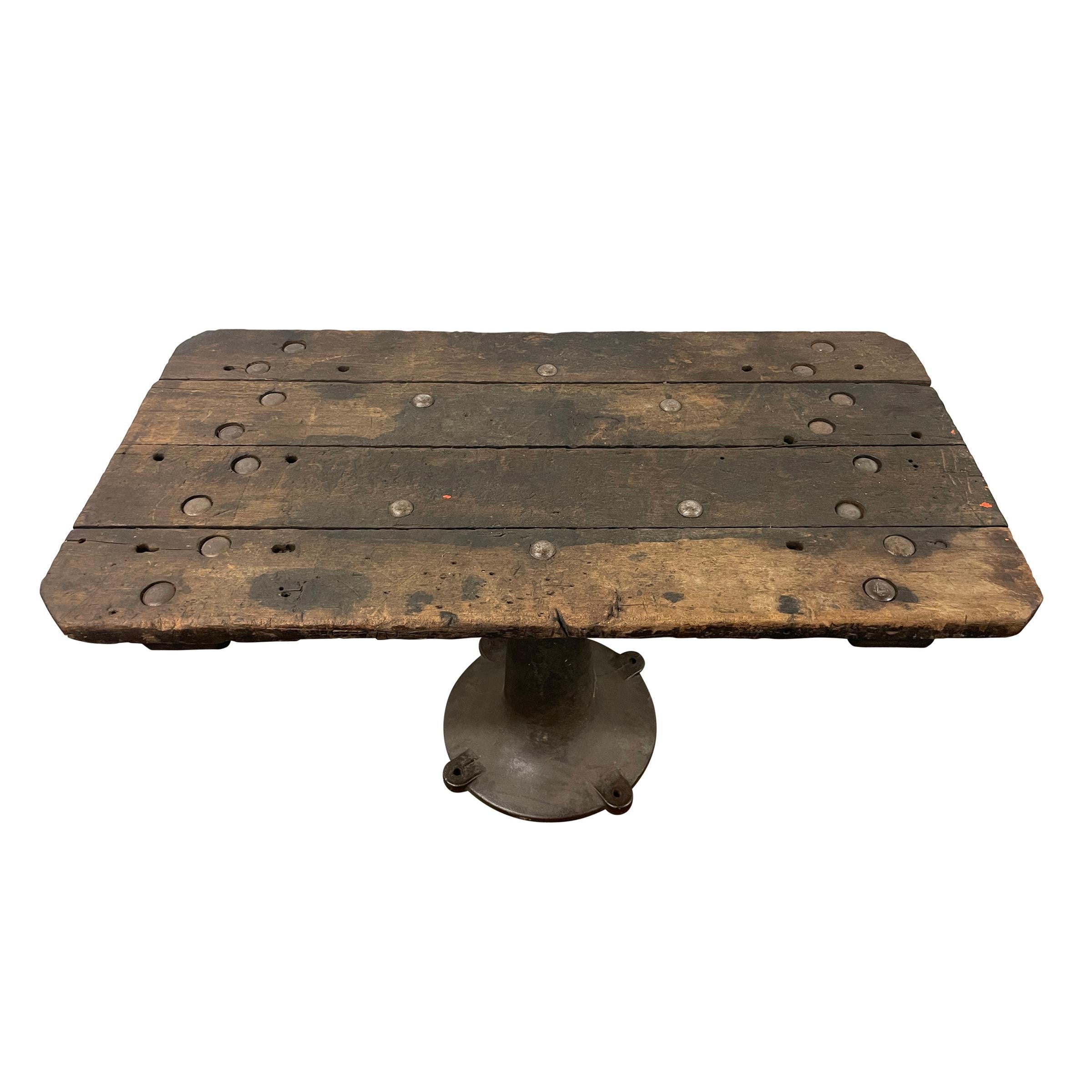 Iron Early 20th Century American Industrial Console Table For Sale