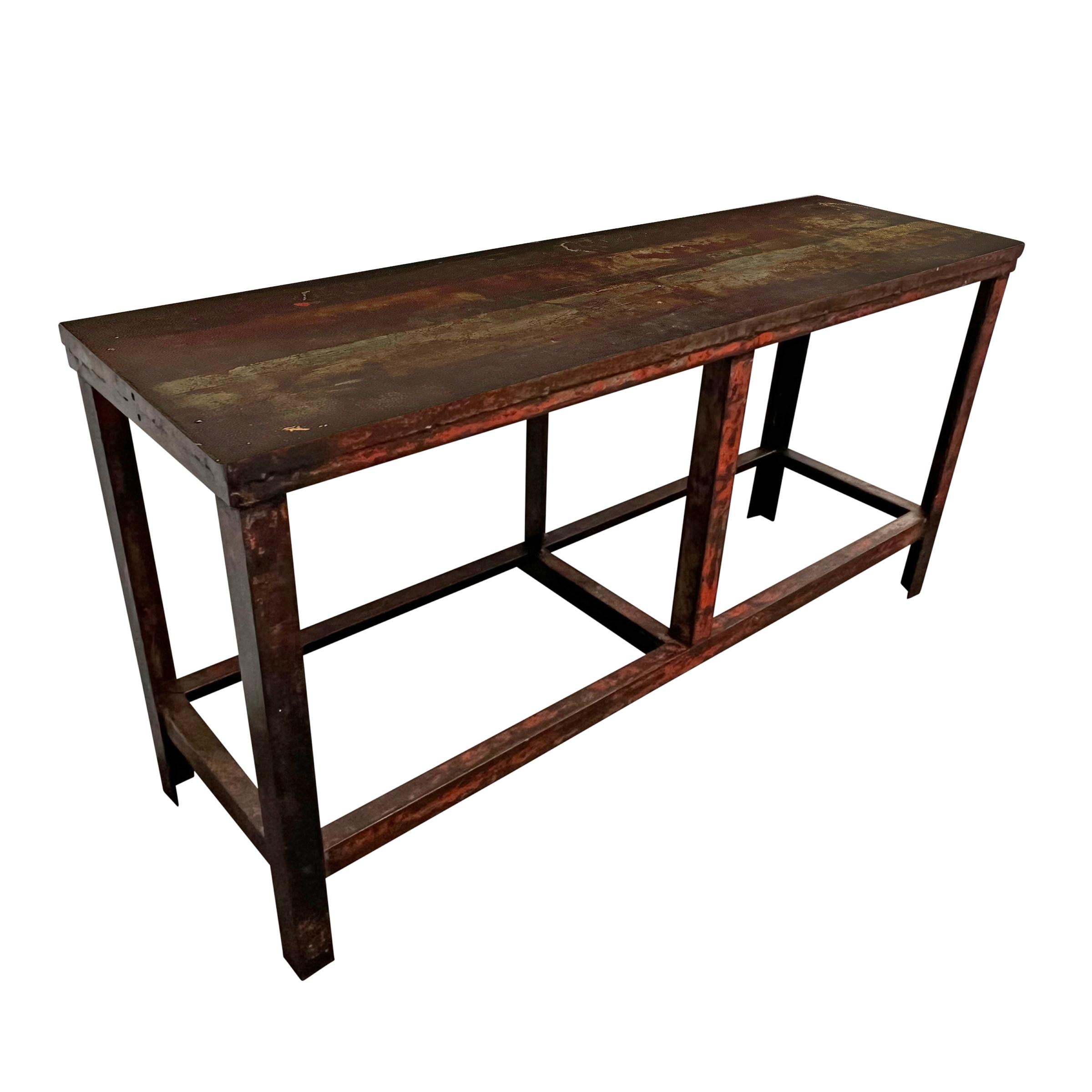 Early 20th Century American Industrial Console Table 1