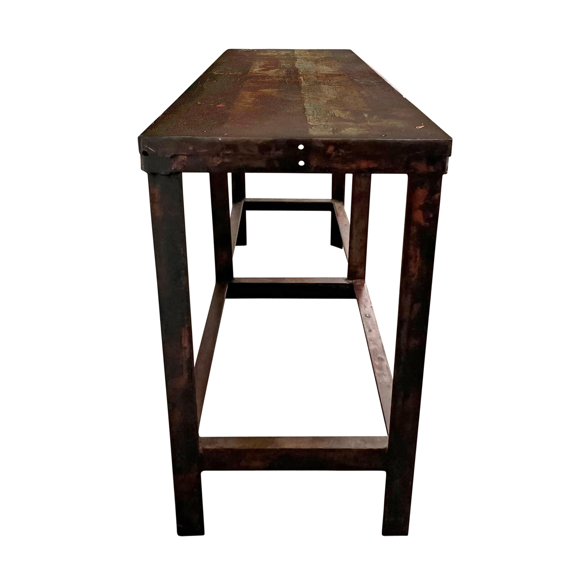 Early 20th Century American Industrial Console Table 3