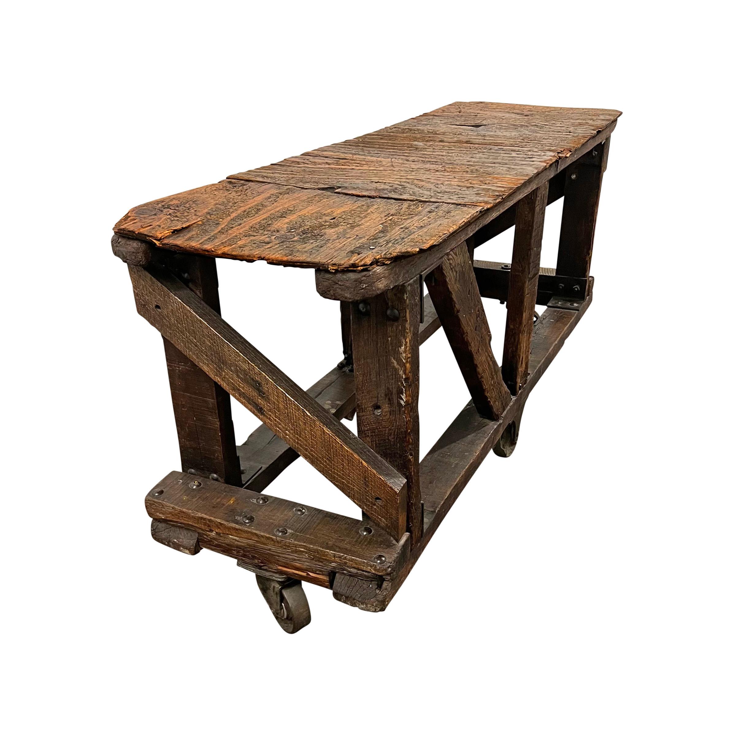 Early 20th Century American Industrial Table For Sale 3