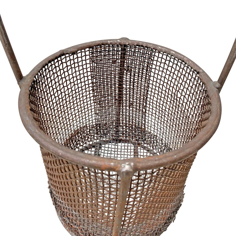 Early 20th Century American Industrial Wire Basket For Sale at 1stDibs