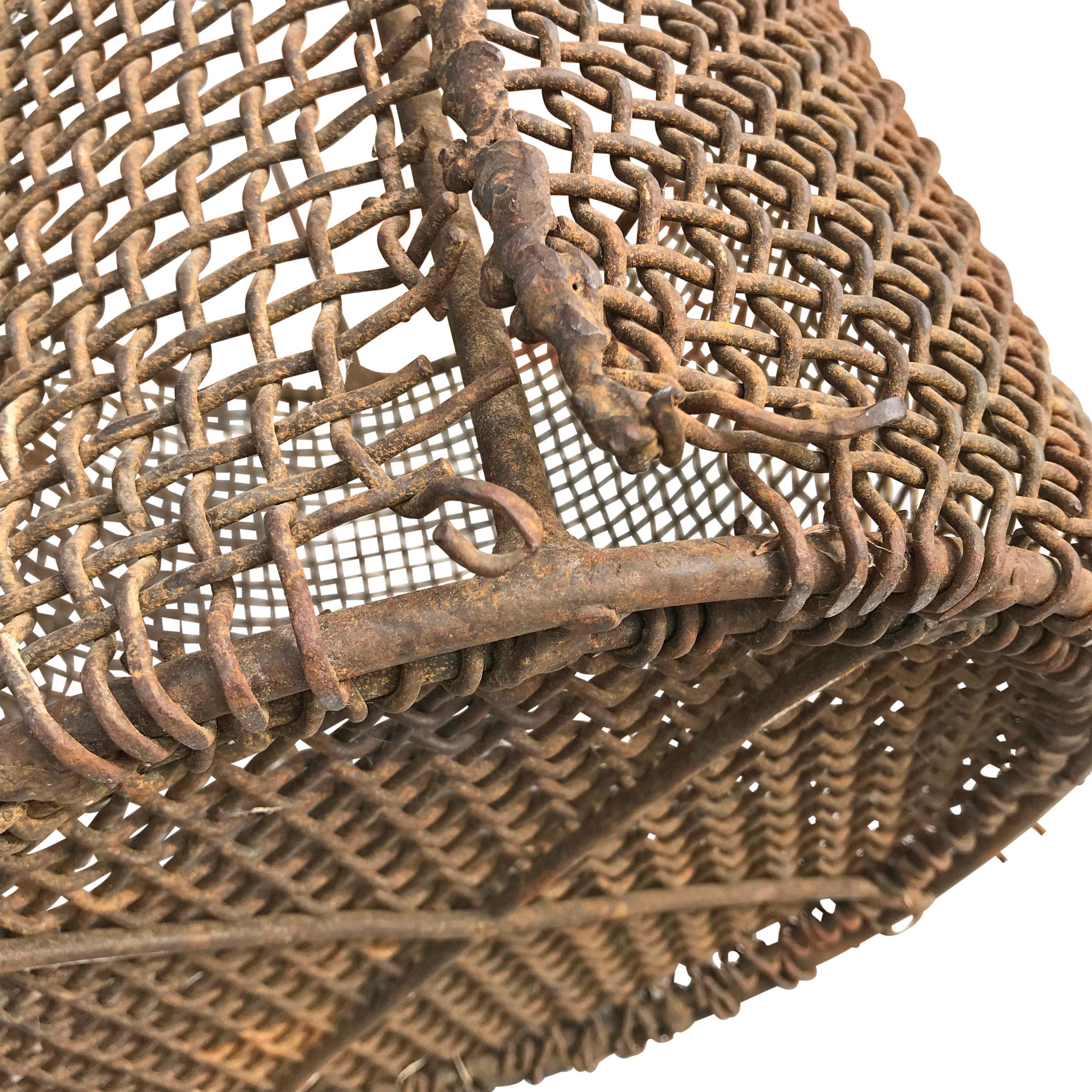 Early 20th Century American Industrial Wire Basket 1