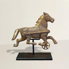 Early 20th Century American Iron Horse Toy on Custom Steel Mount
