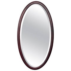 Antique Early 20th Century American Mahogany Oval Mirror