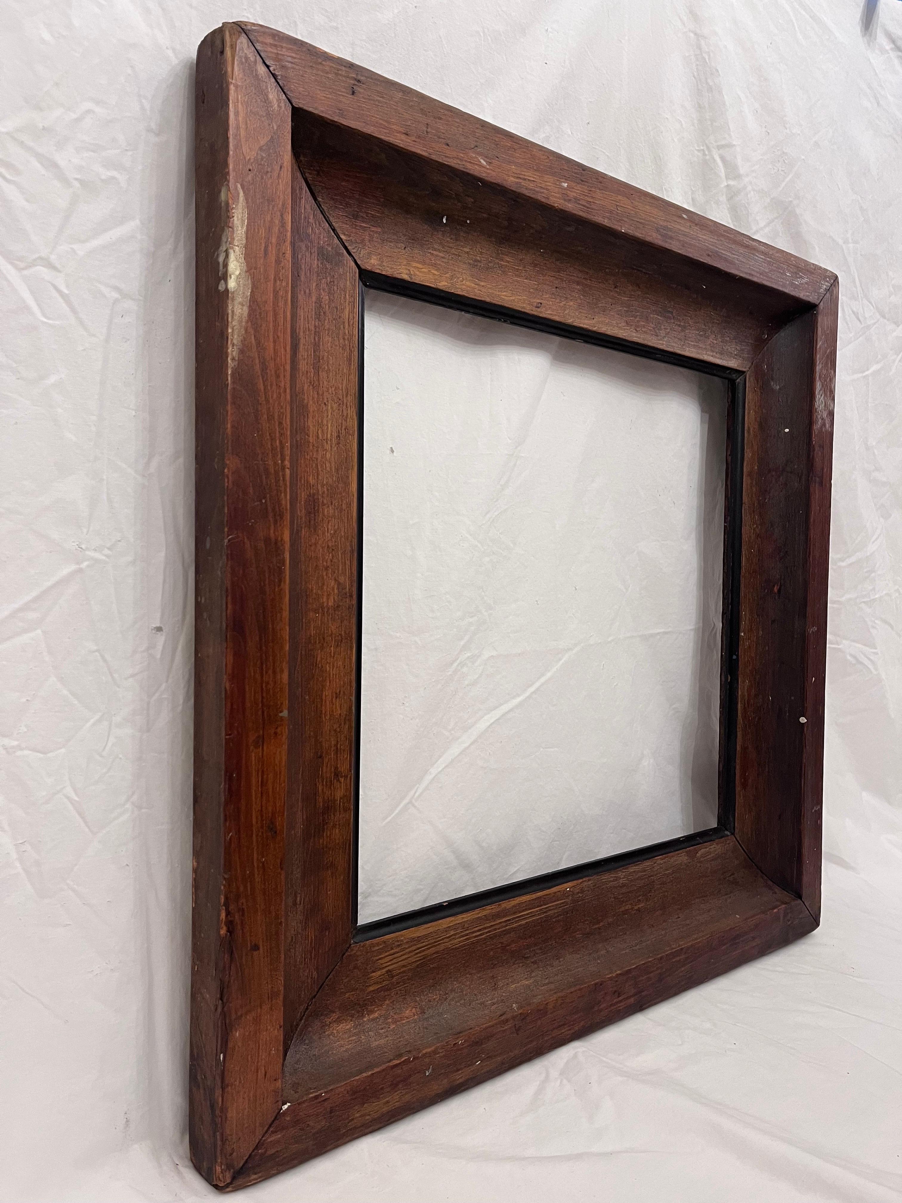 Early 20th Century American Modernist Crafts Style Square Picture Frame 18 x 18 In Good Condition In Atlanta, GA
