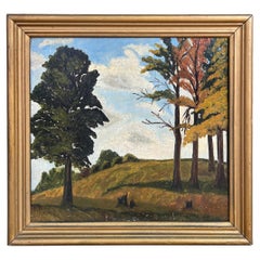 Early 20th Century American Naive Landscape Painting