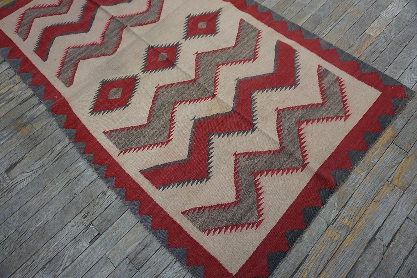 Wool Early 20th Century American Navajo Carpet ( 3'7