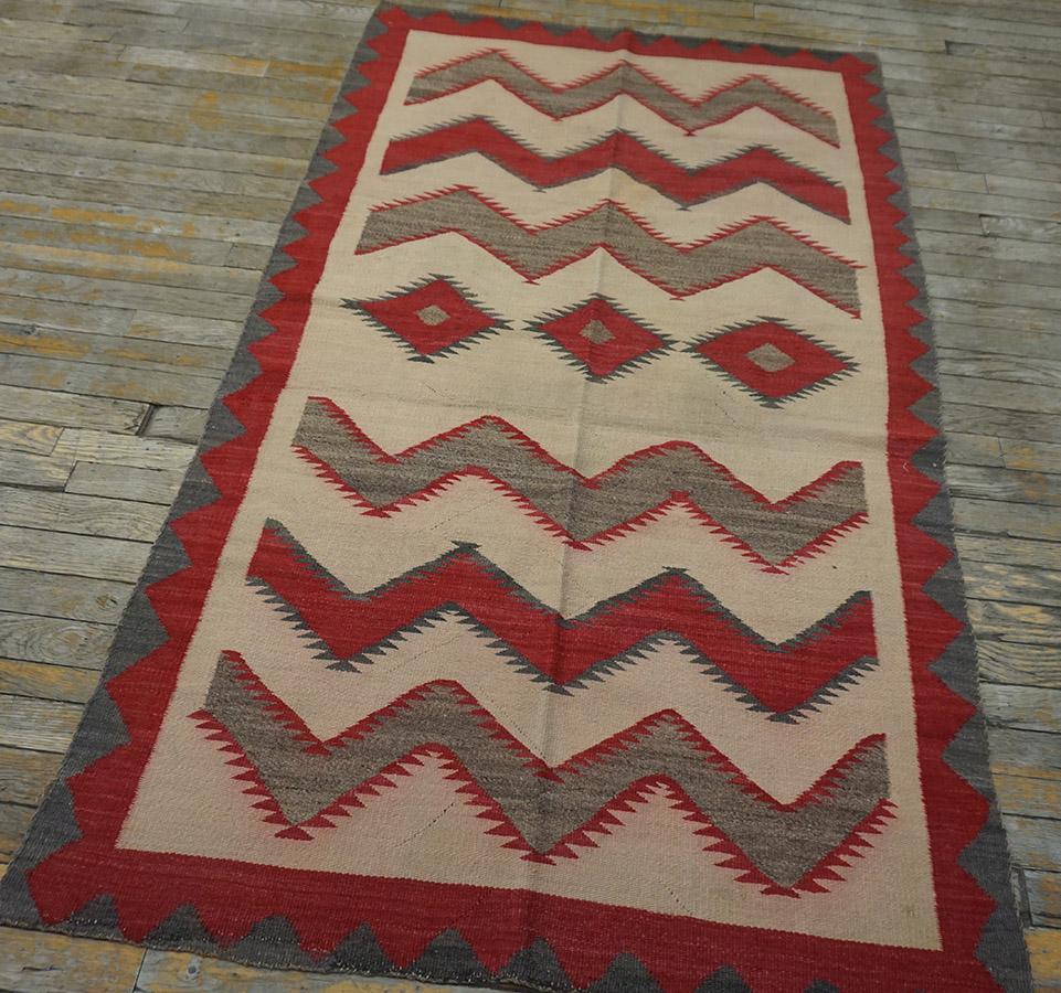 Early 20th Century American Navajo Carpet ( 3'7