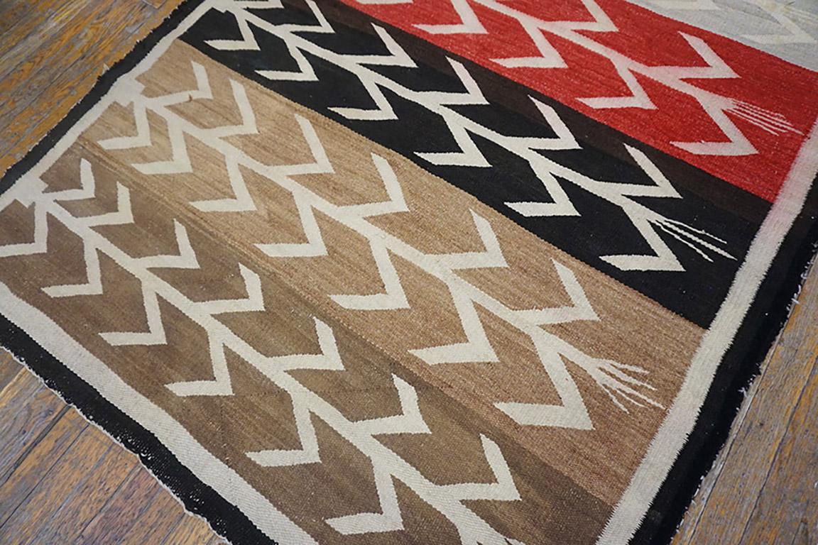 Wool  Early 20th Century American Navajo Carpet with Corn Design 4'6'' x 8'8'' For Sale