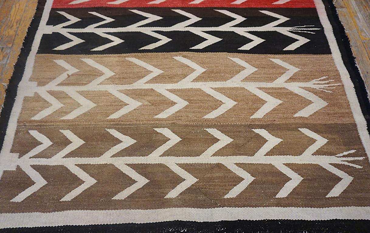  Early 20th Century American Navajo Carpet with Corn Design 4'6'' x 8'8'' For Sale 1