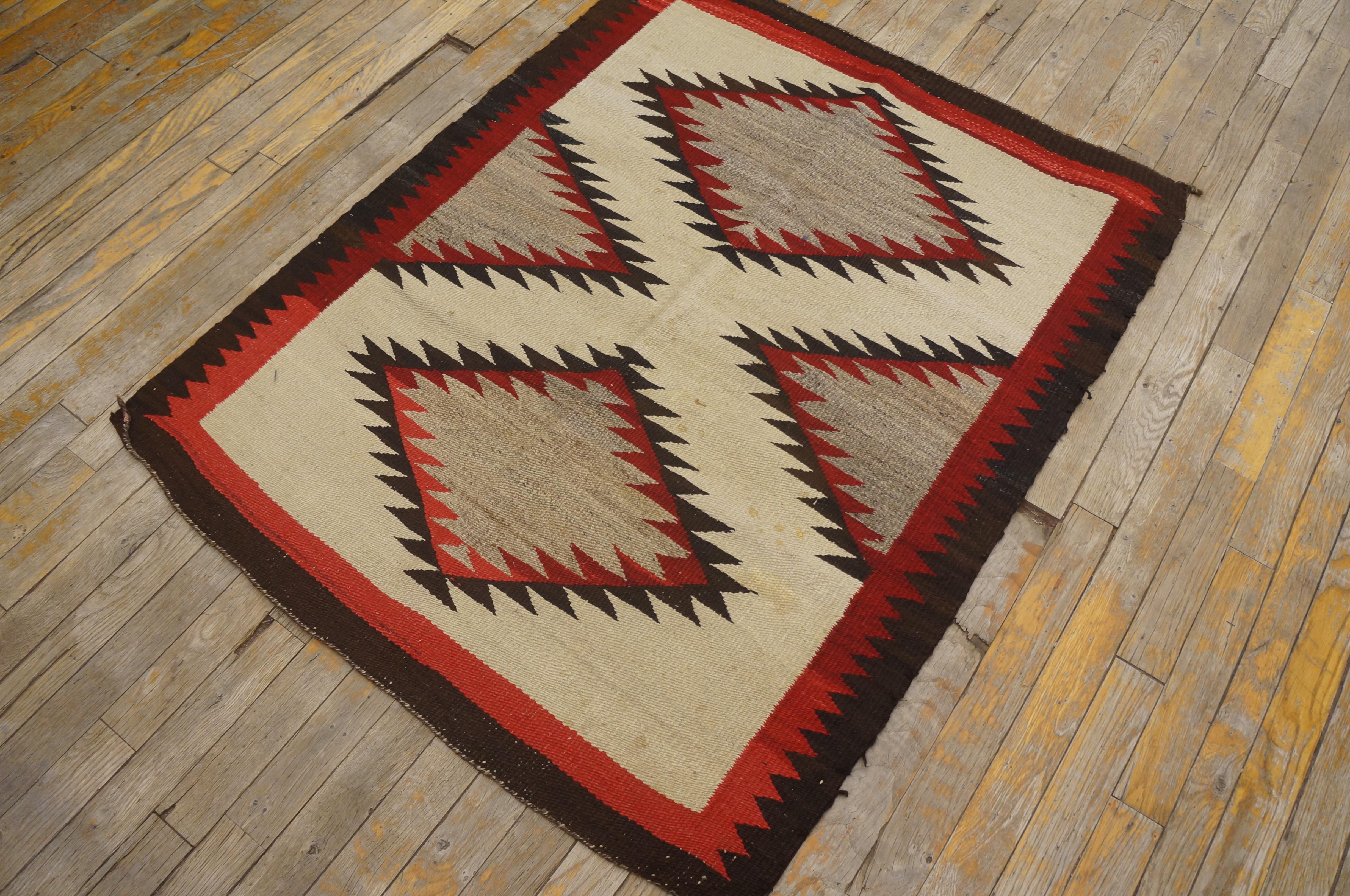 Amerikanischer Navajo-Teppich „Double Saddle“ des frühen 20. Jahrhunderts ( 3' x 3'9