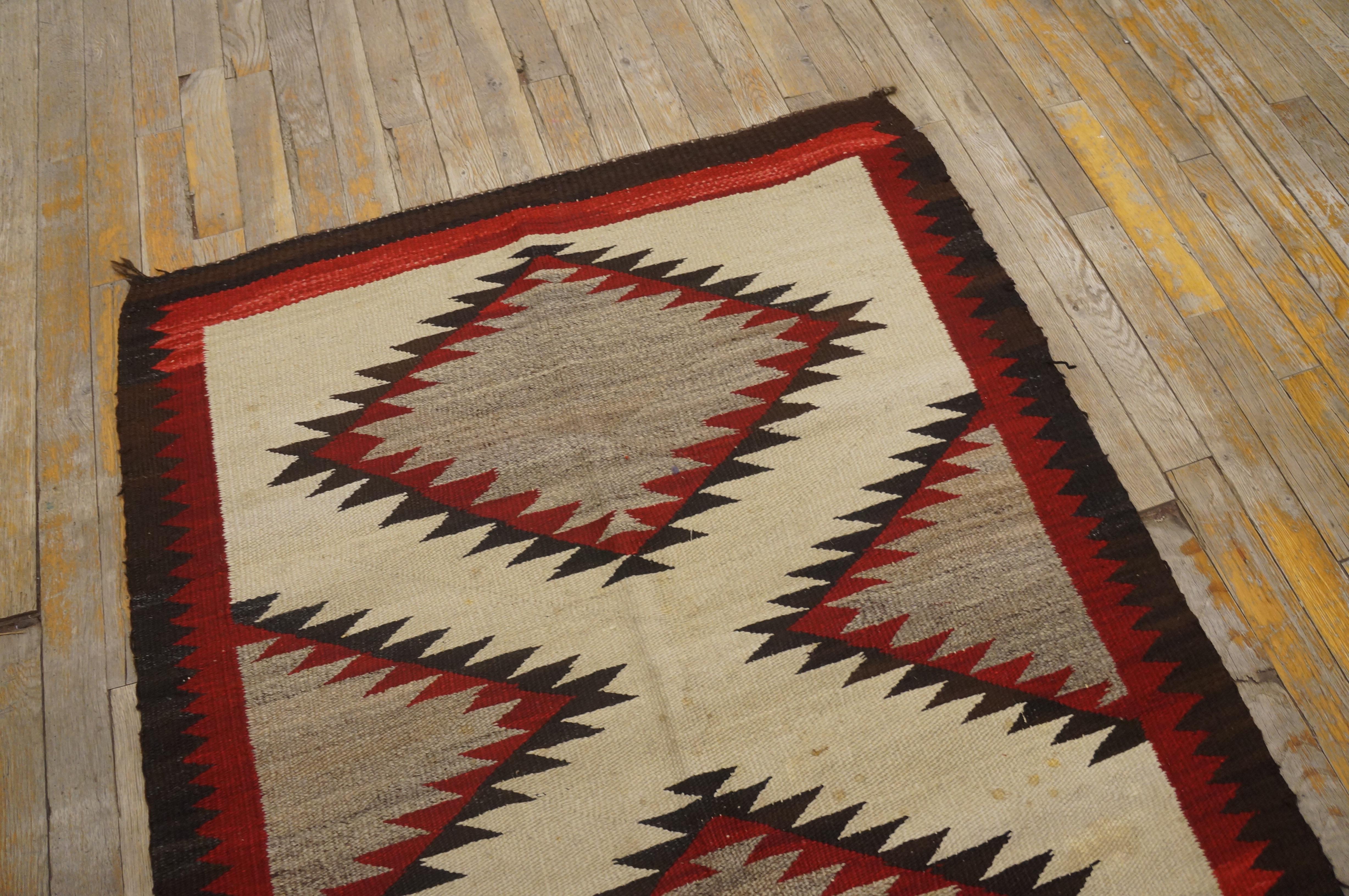 Amerikanischer Navajo-Teppich „Double Saddle“ des frühen 20. Jahrhunderts ( 3' x 3'9