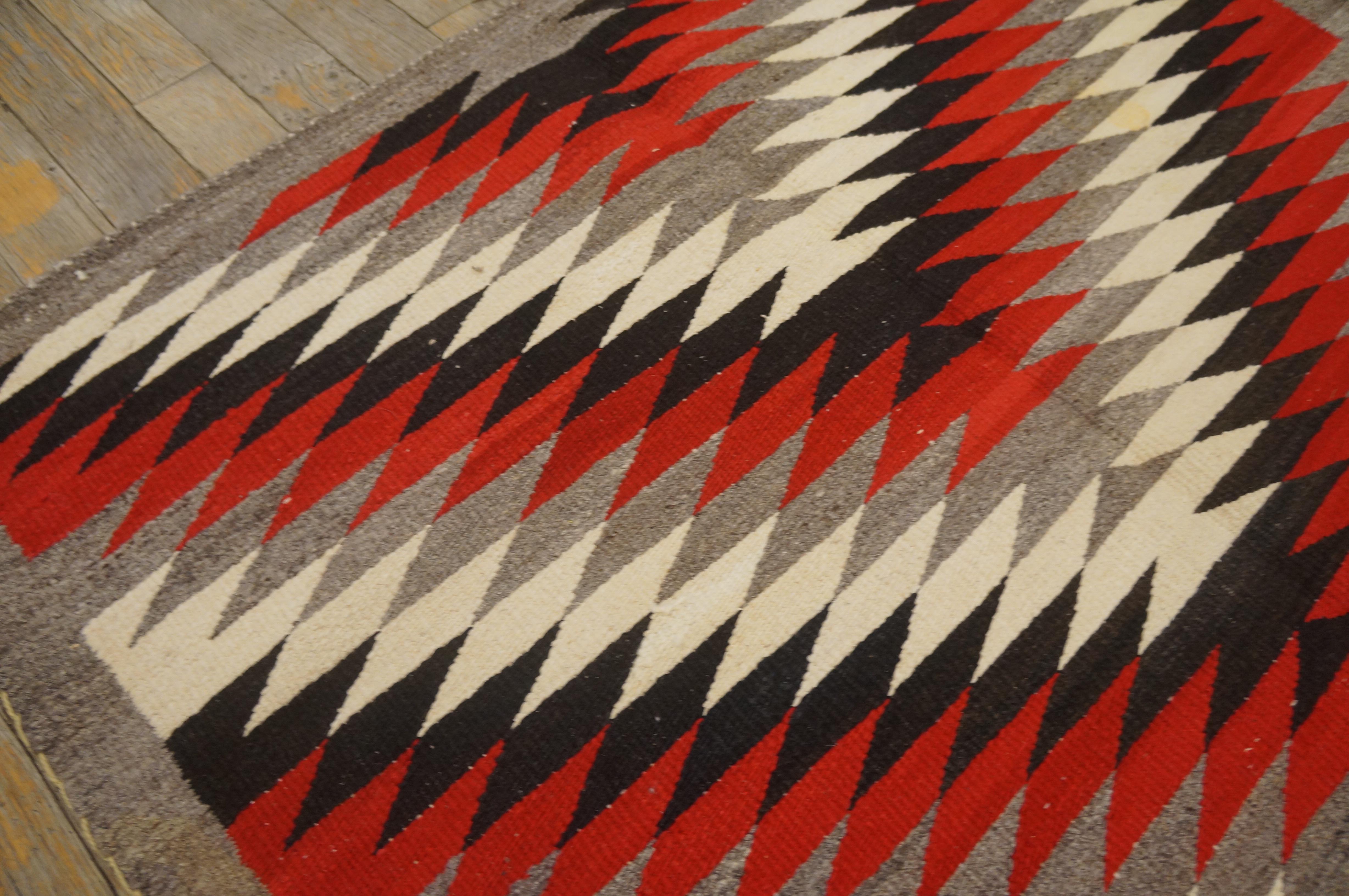 Mid-20th Century Early 20th Century American Navajo Eye Dazzler Carpet ( 3' x 4'2'' - 91 x 127 ) For Sale