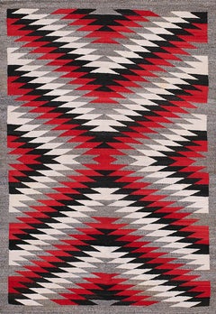 Early 20th Century American Navajo Eye Dazzler Carpet ( 3' x 4'2'' - 91 x 127 )
