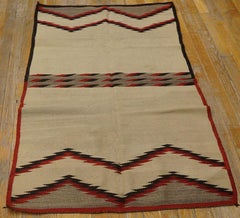 1920s Ivory Minimalist Tribal Antique America Navajo Saddle Carpet 2'8"x4'4" Rug