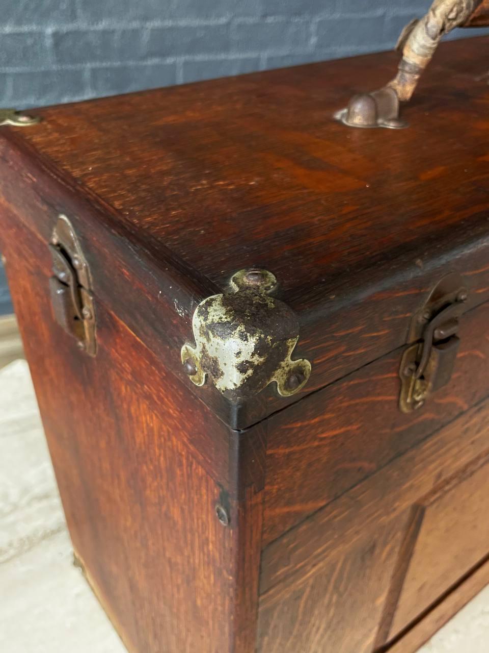 Early 20th Century American Oak Machinist’s Tool Box by H. Gerstner & Sons For Sale 4