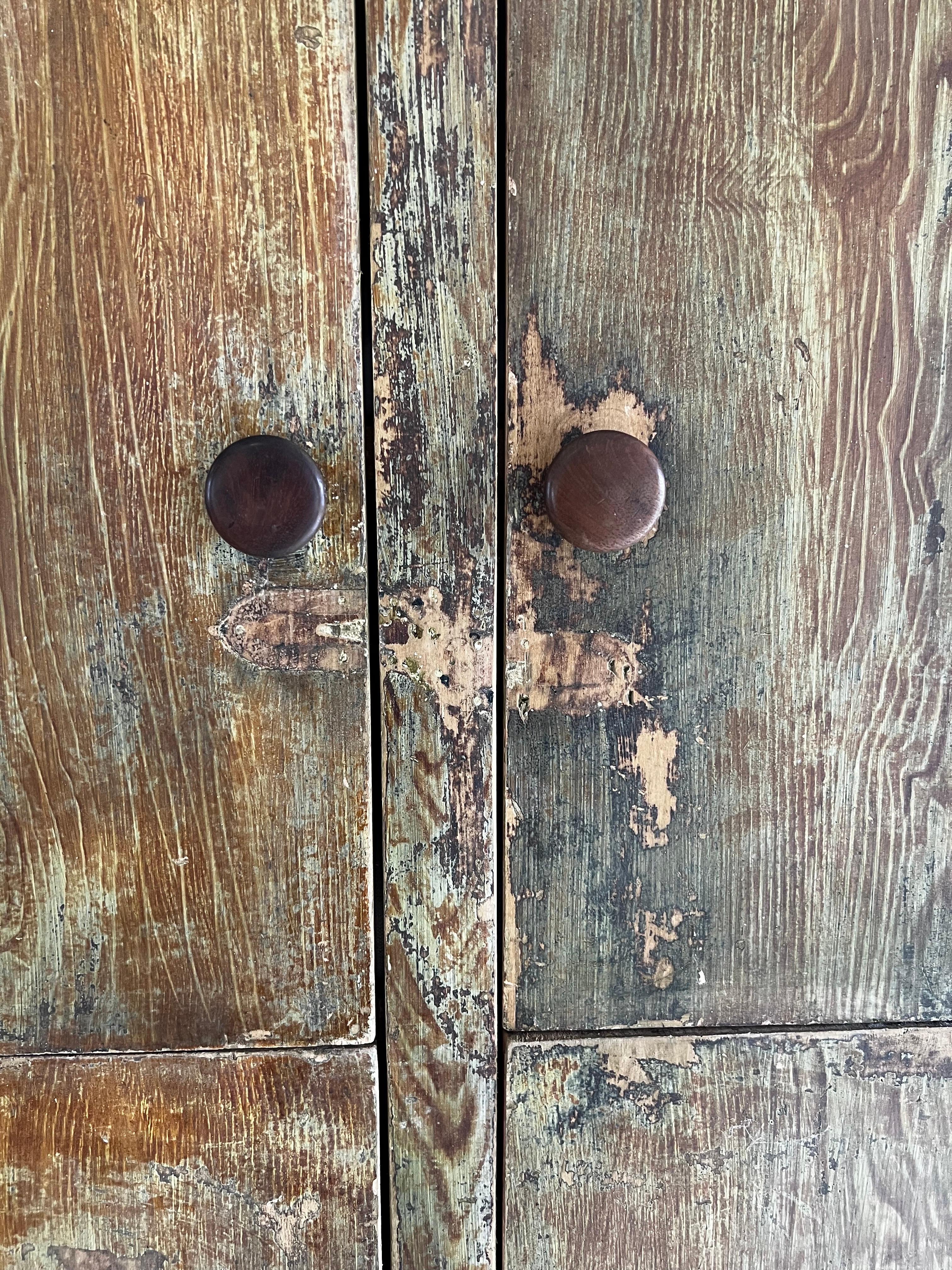 Amerikanisches bemaltes Kiefernholz, Pennsylvania, Schrank/Schrank, frühes 20. Jahrhundert 1
