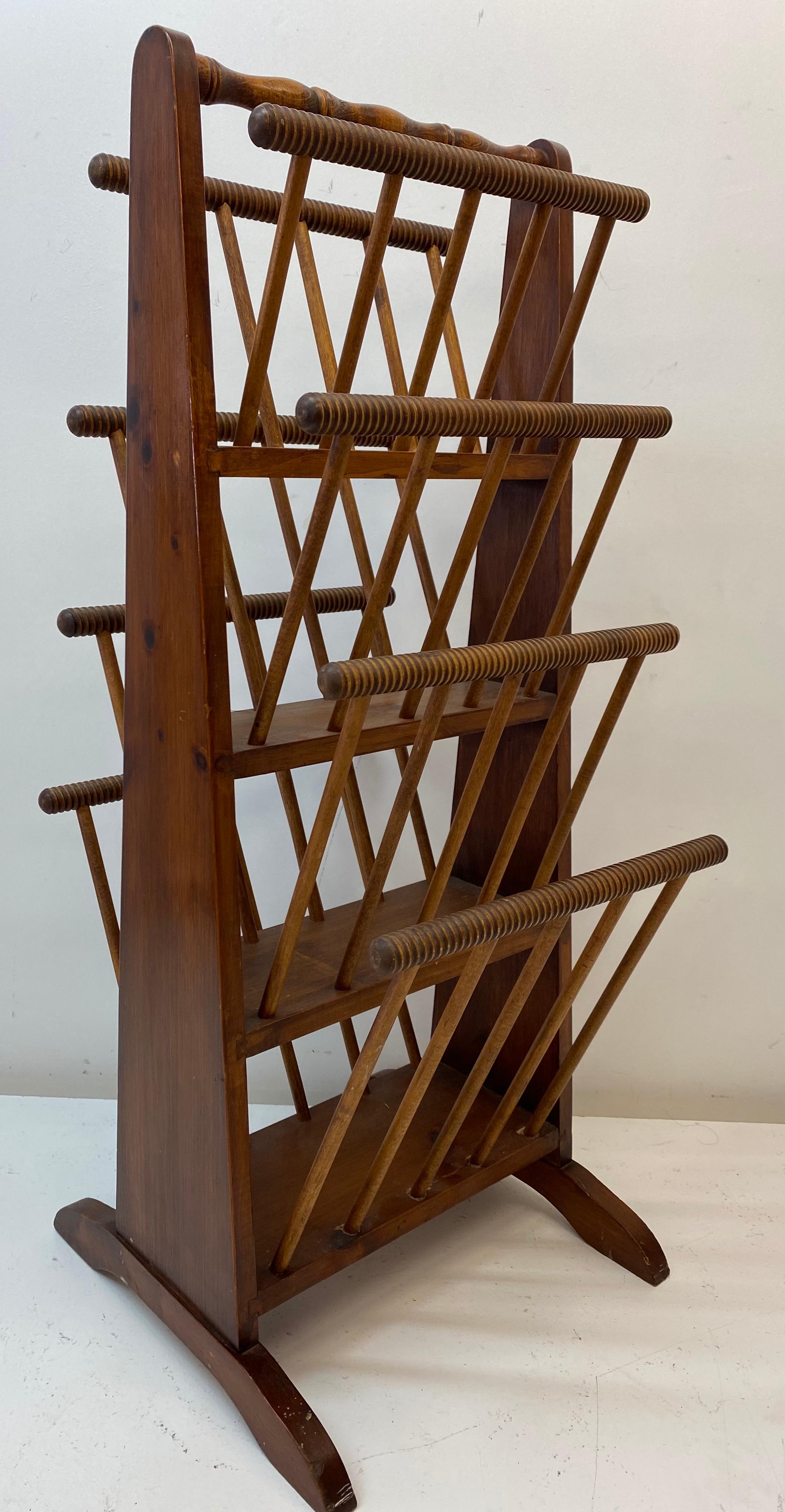 Hand-Crafted Early 20th Century American Pine Magazine Rack, C.1930