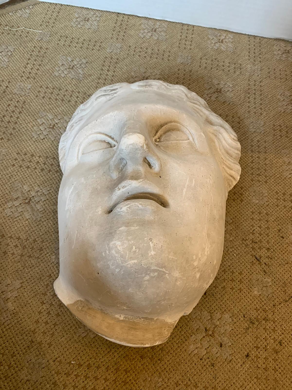 Early 20th Century American Plaster Mask of Man by C. Hennecke & Co. Milwaukee 1