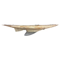 Early 20th Century American Pond Sailboat in Custom Wall Mount