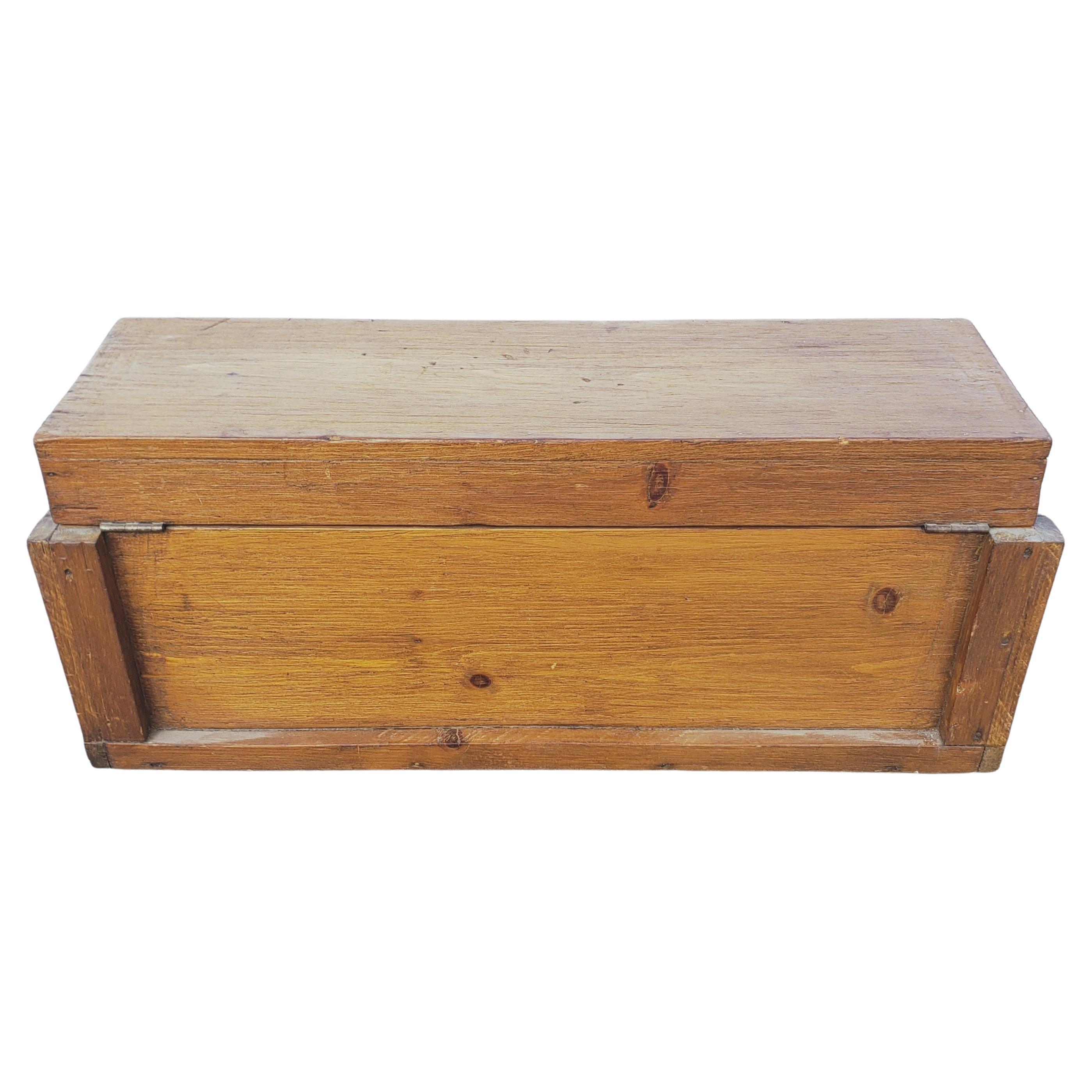 American Colonial Early 20th Century American Primitive Wooden Tool Box For Sale