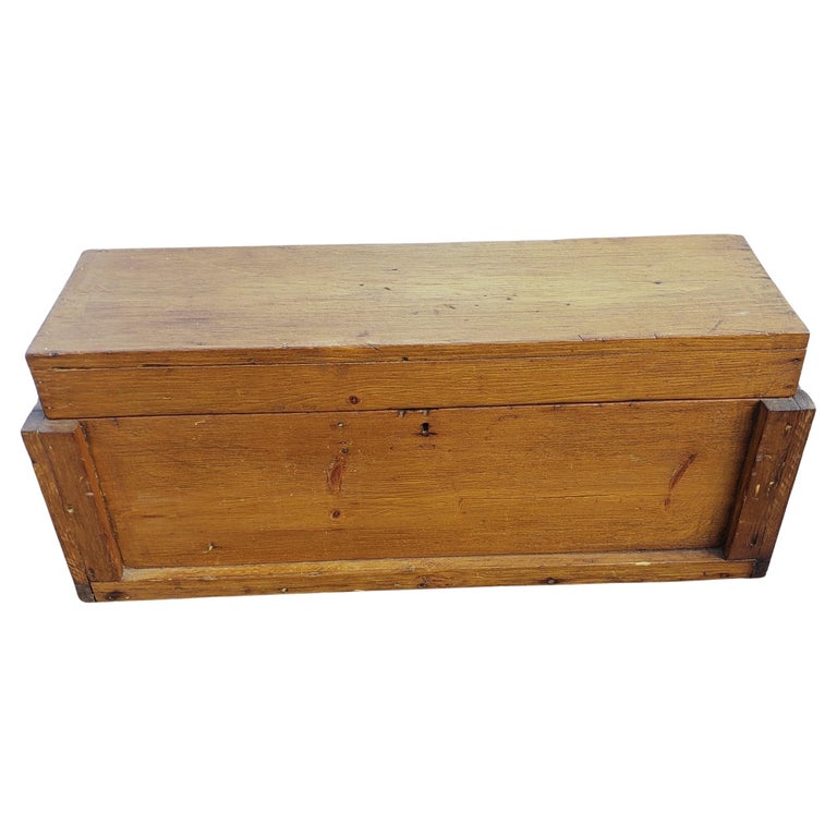 Early 20th Century American Primitive Wooden Tool Box For Sale at 1stDibs