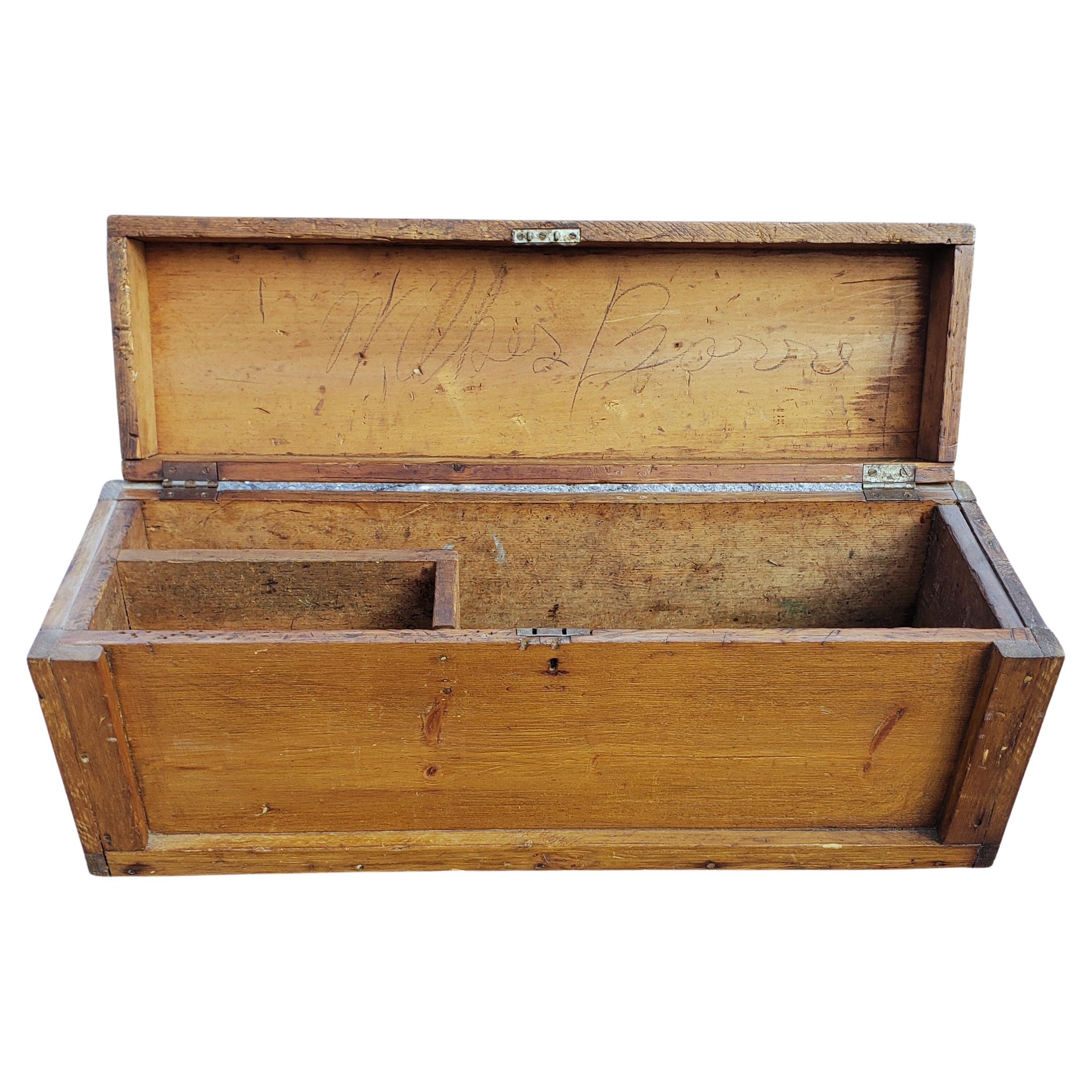 Early 20th Century American Primitive Wooden Tool Box