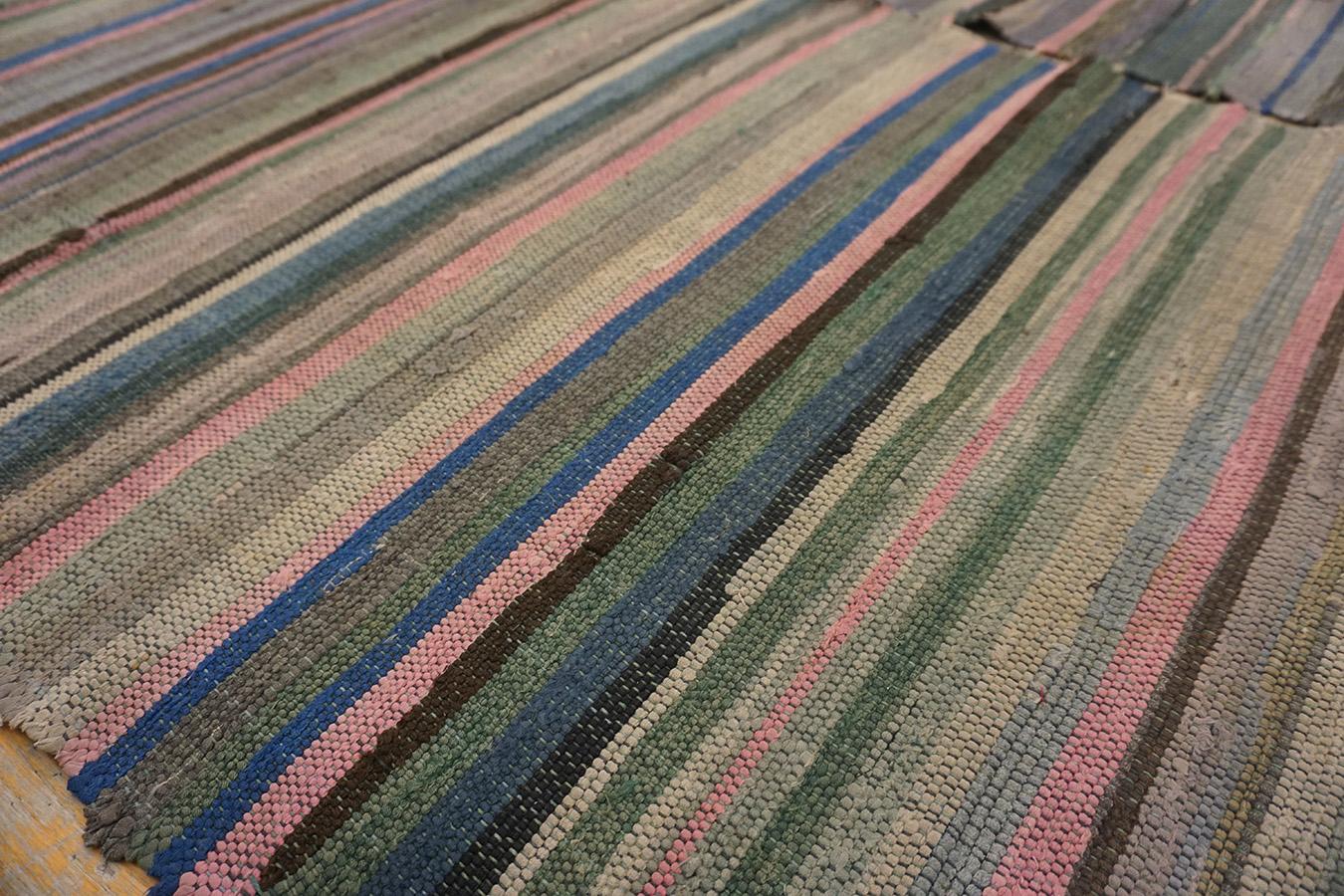 Hand-Woven Early 20th Century American Shaker Rag Rug For Sale