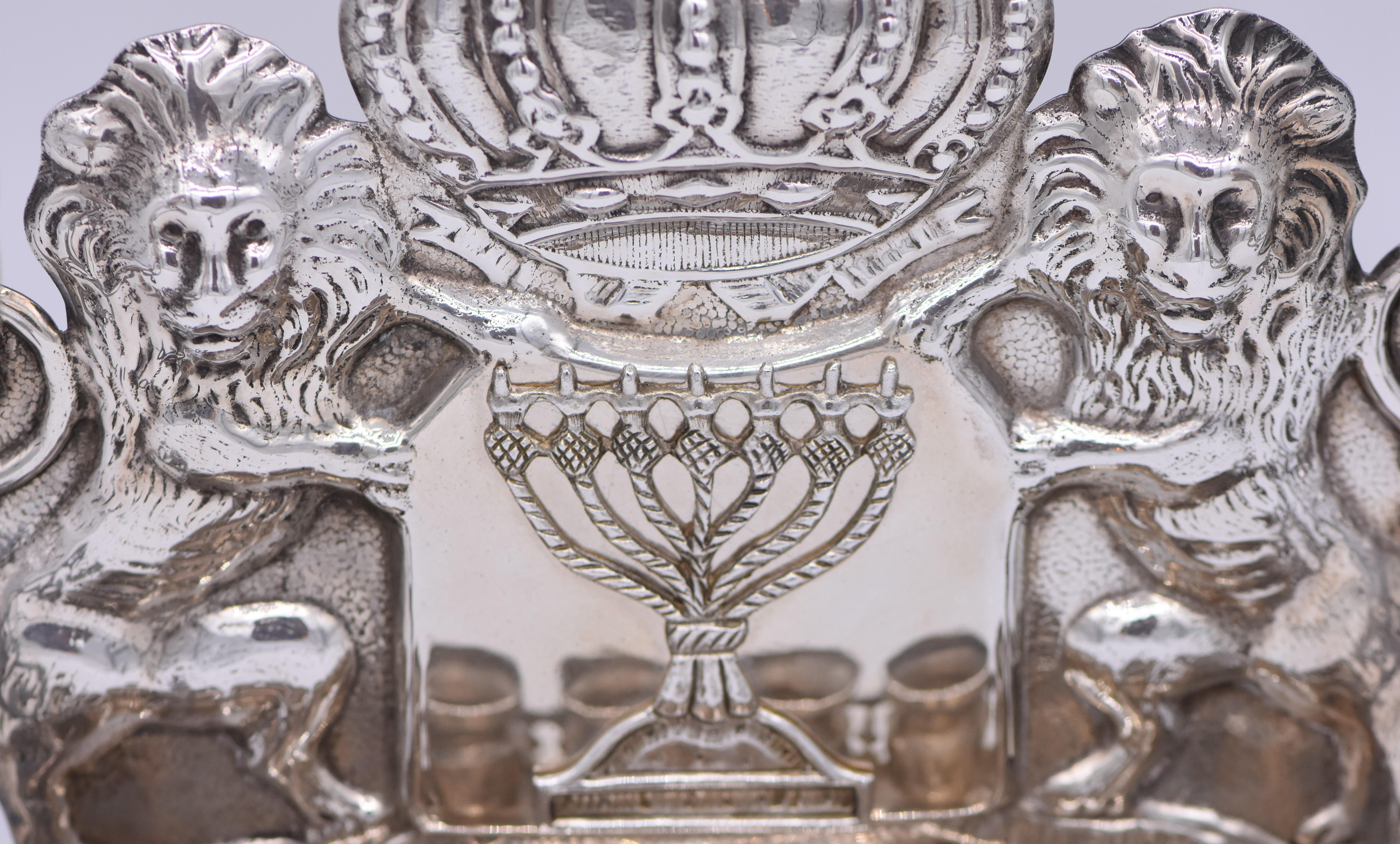 Early 20th Century American Silver Hanukkah Lamp Menorah In Excellent Condition In New York, NY