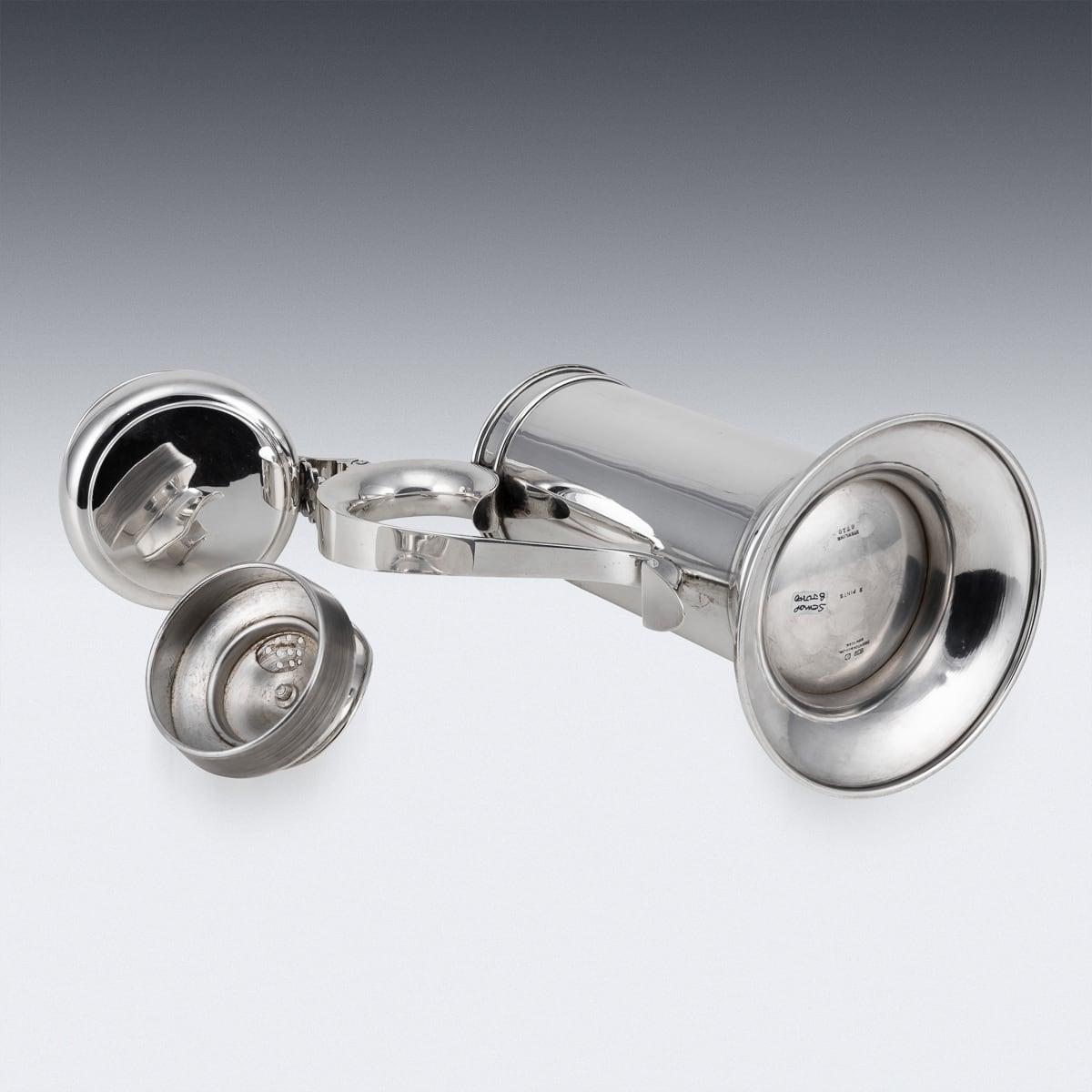 Early 20th Century American Solid Silver Tankard Cocktail Shaker, New York c1900 For Sale 5